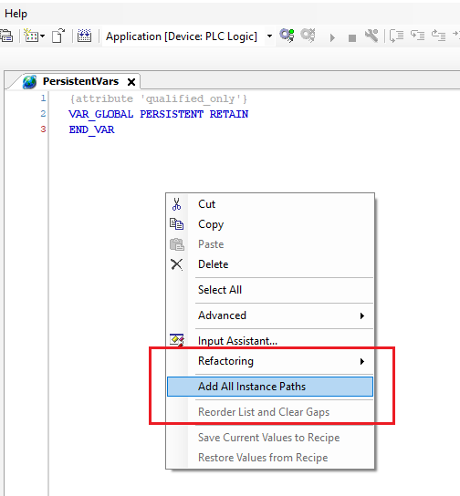 CodeSysAddAllInstancePaths