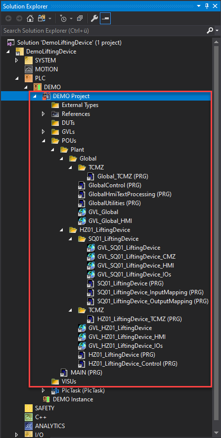 TwinCatProjectStructure